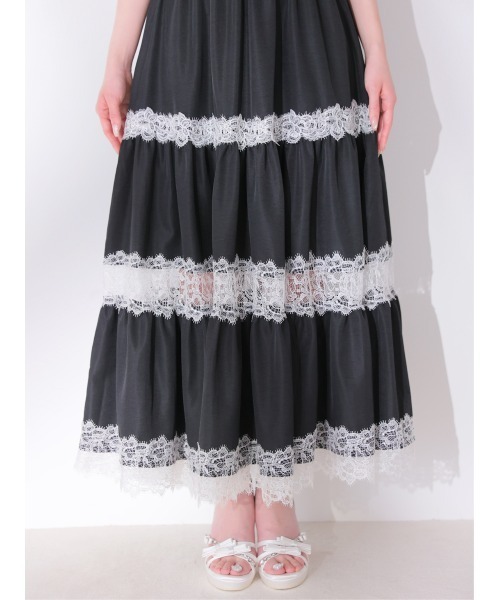 M me eme（エムミーエメ）の「Summer lace long cami onepiece(eme10579)（ワンピース・レディース・ブラック/アイボリー・FREE）」の20枚目の写真