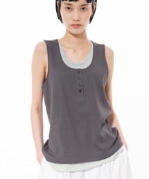ドッキングレイヤード ヘンリーネック タンクトップ