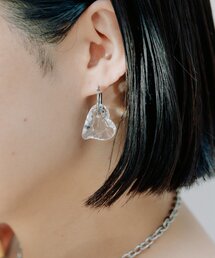 ear PAPILLONNER | 《チタンポスト》クリアハートピアス(ピアス(両耳用))