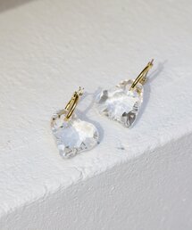 《チタンポスト》クリアハートピアス