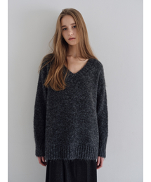 Nia Hairy V Knit_Charcoal