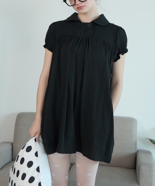 Birthday room(バースデイルーム)の「ダブルボタンミニOP/Double-breasted mini dress(ワンピース・レディース・ホワイト/ブラック・FREE)」の16枚目の写真