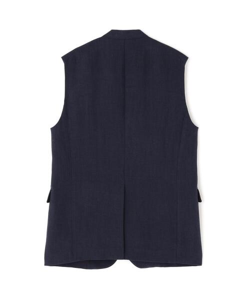 YLEVE（イレーヴ）の「YLEVE / LINEN DOUBLE CLOTH NO SLEEVE JACKET（テーラードジャケット・レディース・ネイビー・1/0）」の2枚目の写真