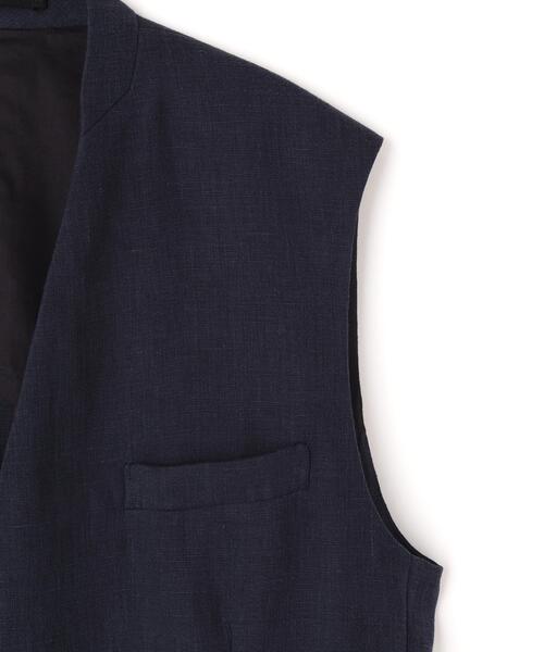 YLEVE（イレーヴ）の「YLEVE / LINEN DOUBLE CLOTH NO SLEEVE JACKET（テーラードジャケット・レディース・ネイビー・1/0）」の4枚目の写真