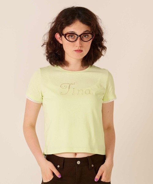 TINA:JOJUN(ティーナジョジュン)の「レース風 刺繍 Tシャツ TINA:JOJUN(Tシャツ/カットソー・レディース・ライトグリーン/ボルドー/ホワイト・M)」の16枚目の写真