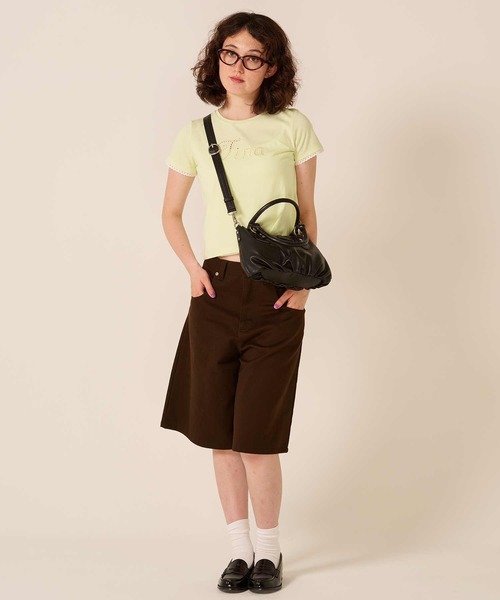 TINA:JOJUN(ティーナジョジュン)の「レース風 刺繍 Tシャツ TINA:JOJUN(Tシャツ/カットソー・レディース・ライトグリーン/ボルドー/ホワイト・M)」の19枚目の写真