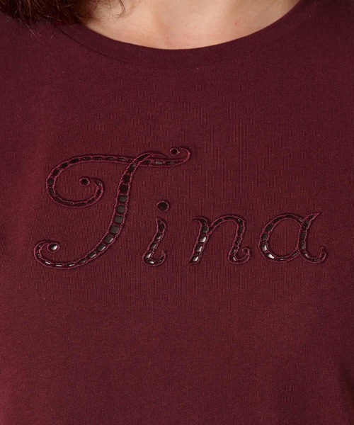 TINA:JOJUN(ティーナジョジュン)の「レース風 刺繍 Tシャツ TINA:JOJUN(Tシャツ/カットソー・レディース・ライトグリーン/ボルドー/ホワイト・M)」の20枚目の写真