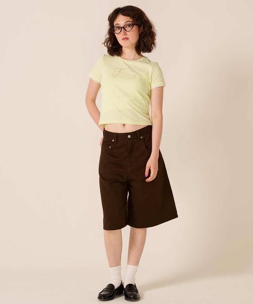 TINA:JOJUN(ティーナジョジュン)の「レース風 刺繍 Tシャツ TINA:JOJUN(Tシャツ/カットソー・レディース・ライトグリーン/ボルドー/ホワイト・M)」の22枚目の写真