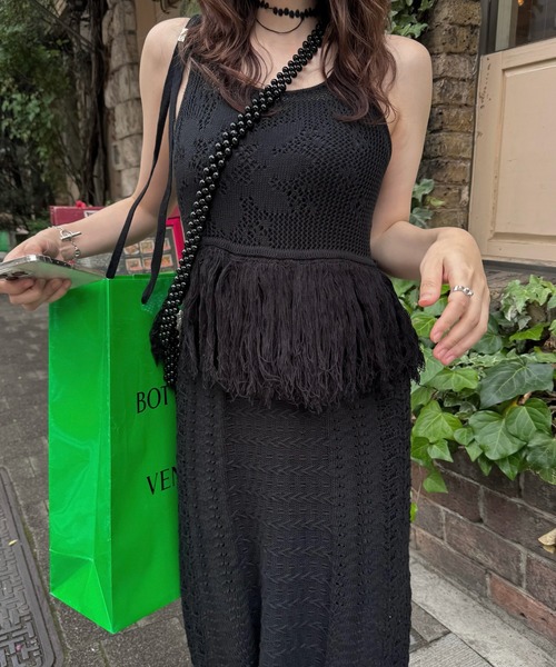 WILLFULLY(ウィルフリー)の「multi pattern jacquard fringe knit OP(ワンピース・レディース・ナチュラル/ブラック・FREE)」の16枚目の写真