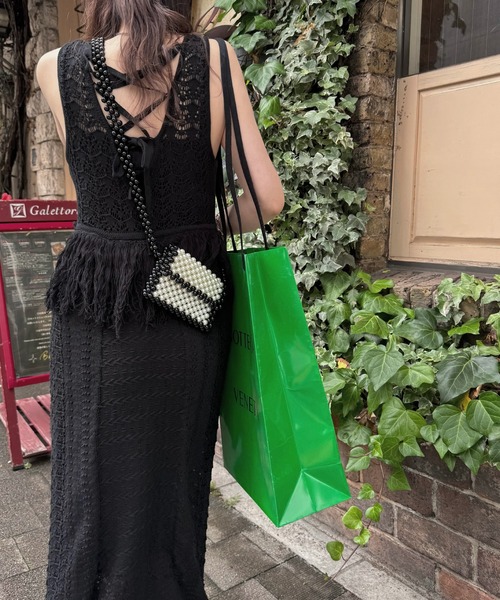 WILLFULLY(ウィルフリー)の「multi pattern jacquard fringe knit OP(ワンピース・レディース・ナチュラル/ブラック・FREE)」の18枚目の写真