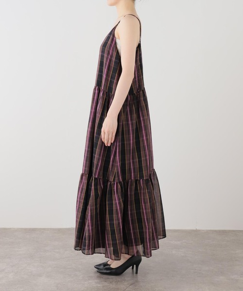 JOURNAL STANDARD（ジャーナルスタンダード）の「コットンシルクチェックティアード ワンピース（ワンピース・レディース・ブラック系その他/ブルー系その他・FREE）」の13枚目の写真