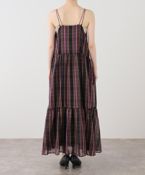 JOURNAL STANDARD（ジャーナルスタンダード）の「コットンシルクチェックティアード ワンピース（ワンピース・レディース・ブラック系その他/ブルー系その他・FREE）」の3枚目の写真