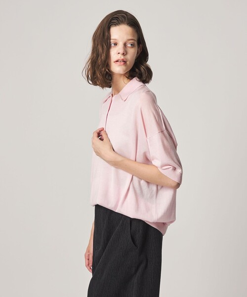 Steven Alan(スティーブンアラン)の「<Steven Alan>オーバーサイズ ポロニット(ニット/セーター・レディース・ライトピンク/グレー系・FREE)」の6枚目の写真
