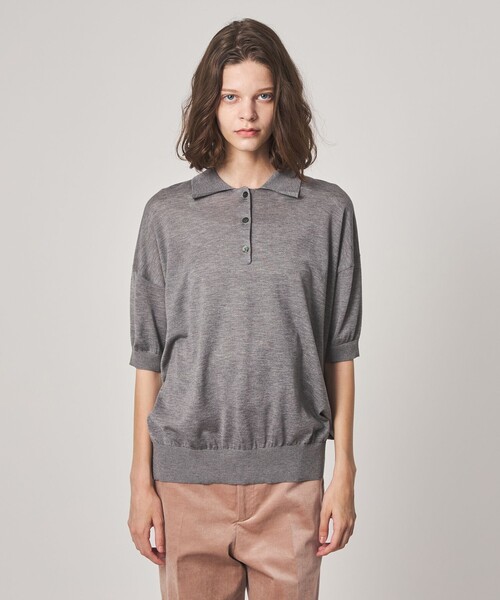 Steven Alan(スティーブンアラン)の「<Steven Alan>オーバーサイズ ポロニット(ニット/セーター・レディース・ライトピンク/グレー系・FREE)」の3枚目の写真