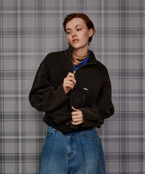 MAISON SPECIAL(メゾンスペシャル)の「【2026Autumn PRE-ORDER】Short Half-Zip Sweatshirt/ショートハーフジップスウェット(Tシャツ/カットソー・レディース・ライトグレー/グリーン/パープル/チャコールグレー・FREE)」の1枚目の写真
