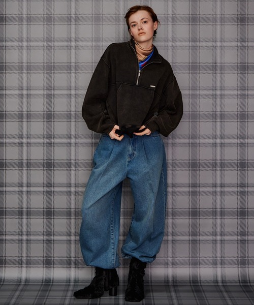 MAISON SPECIAL(メゾンスペシャル)の「【2026Autumn PRE-ORDER】Short Half-Zip Sweatshirt/ショートハーフジップスウェット(Tシャツ/カットソー・レディース・ライトグレー/グリーン/パープル/チャコールグレー・FREE)」の5枚目の写真