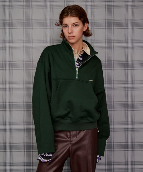 MAISON SPECIAL(メゾンスペシャル)の「【2026Autumn PRE-ORDER】Short Half-Zip Sweatshirt/ショートハーフジップスウェット(Tシャツ/カットソー・レディース・ライトグレー/グリーン/パープル/チャコールグレー・FREE)」の14枚目の写真