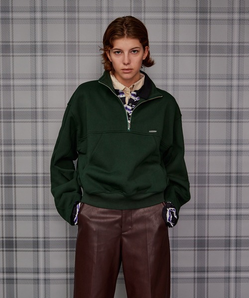 MAISON SPECIAL(メゾンスペシャル)の「【2026Autumn PRE-ORDER】Short Half-Zip Sweatshirt/ショートハーフジップスウェット(Tシャツ/カットソー・レディース・ライトグレー/グリーン/パープル/チャコールグレー・FREE)」の16枚目の写真