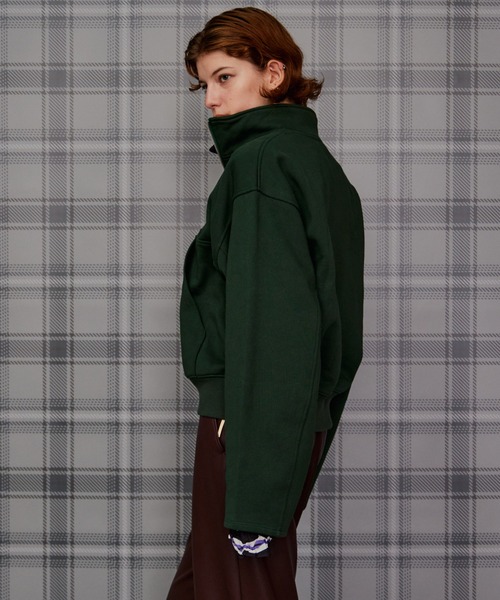 MAISON SPECIAL(メゾンスペシャル)の「【2026Autumn PRE-ORDER】Short Half-Zip Sweatshirt/ショートハーフジップスウェット(Tシャツ/カットソー・レディース・ライトグレー/グリーン/パープル/チャコールグレー・FREE)」の18枚目の写真