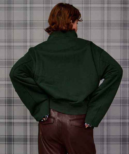 MAISON SPECIAL(メゾンスペシャル)の「【2026Autumn PRE-ORDER】Short Half-Zip Sweatshirt/ショートハーフジップスウェット(Tシャツ/カットソー・レディース・ライトグレー/グリーン/パープル/チャコールグレー・FREE)」の19枚目の写真