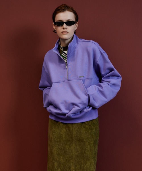 MAISON SPECIAL(メゾンスペシャル)の「【2026Autumn PRE-ORDER】Short Half-Zip Sweatshirt/ショートハーフジップスウェット(Tシャツ/カットソー・レディース・ライトグレー/グリーン/パープル/チャコールグレー・FREE)」の20枚目の写真