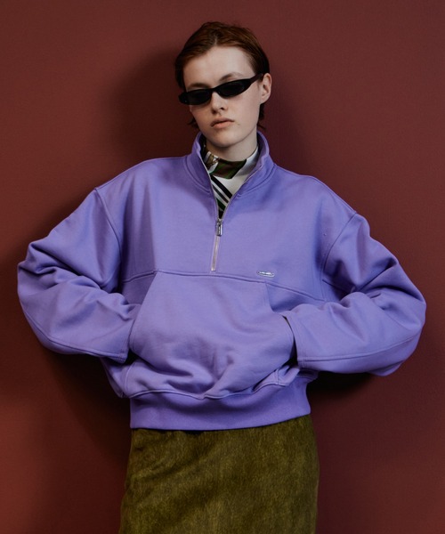 MAISON SPECIAL(メゾンスペシャル)の「【2026Autumn PRE-ORDER】Short Half-Zip Sweatshirt/ショートハーフジップスウェット(Tシャツ/カットソー・レディース・ライトグレー/グリーン/パープル/チャコールグレー・FREE)」の21枚目の写真