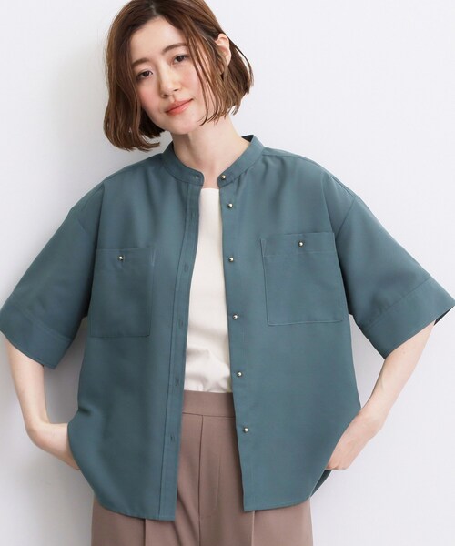 grove(グローブ)の「【洗濯機◎】ほんのり大人の透け感、シアーカバーブラウス(シャツ/ブラウス・レディース・ブラック/グリーン/ブラウン系その他/アイボリー・02/03/01/05/04)」の4枚目の写真