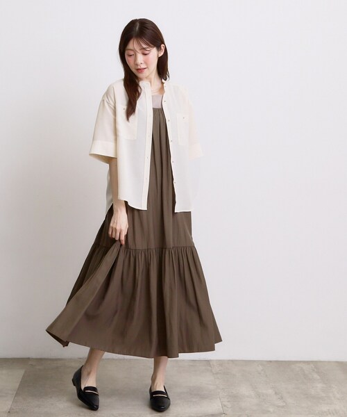 grove(グローブ)の「【洗濯機◎】ほんのり大人の透け感、シアーカバーブラウス(シャツ/ブラウス・レディース・ブラック/グリーン/ブラウン系その他/アイボリー・02/03/01/05/04)」の7枚目の写真