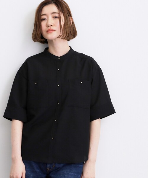 grove(グローブ)の「【洗濯機◎】ほんのり大人の透け感、シアーカバーブラウス(シャツ/ブラウス・レディース・ブラック/グリーン/ブラウン系その他/アイボリー・02/03/01/05/04)」の9枚目の写真