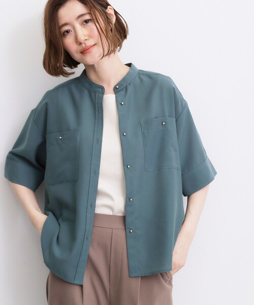grove(グローブ)の「【洗濯機◎】ほんのり大人の透け感、シアーカバーブラウス(シャツ/ブラウス・レディース・ブラック/グリーン/ブラウン系その他/アイボリー・02/03/01/05/04)」の13枚目の写真