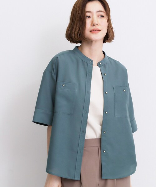 grove(グローブ)の「【洗濯機◎】ほんのり大人の透け感、シアーカバーブラウス(シャツ/ブラウス・レディース・ブラック/グリーン/ブラウン系その他/アイボリー・02/03/01/05/04)」の14枚目の写真