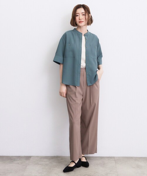 grove(グローブ)の「【洗濯機◎】ほんのり大人の透け感、シアーカバーブラウス(シャツ/ブラウス・レディース・ブラック/グリーン/ブラウン系その他/アイボリー・02/03/01/05/04)」の15枚目の写真