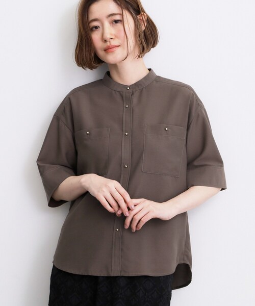 grove(グローブ)の「【洗濯機◎】ほんのり大人の透け感、シアーカバーブラウス(シャツ/ブラウス・レディース・ブラック/グリーン/ブラウン系その他/アイボリー・02/03/01/05/04)」の17枚目の写真