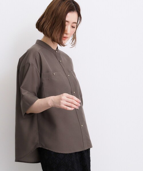grove(グローブ)の「【洗濯機◎】ほんのり大人の透け感、シアーカバーブラウス(シャツ/ブラウス・レディース・ブラック/グリーン/ブラウン系その他/アイボリー・02/03/01/05/04)」の18枚目の写真