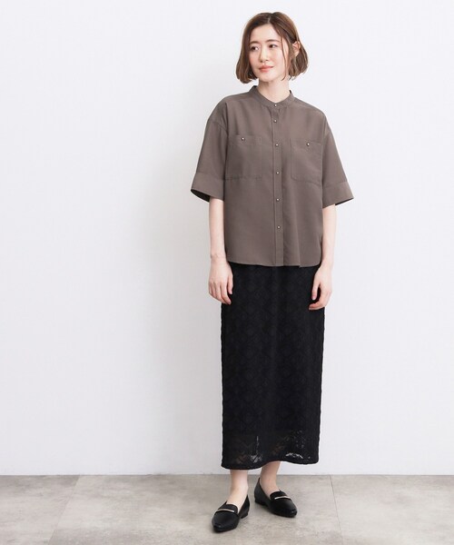 grove(グローブ)の「【洗濯機◎】ほんのり大人の透け感、シアーカバーブラウス(シャツ/ブラウス・レディース・ブラック/グリーン/ブラウン系その他/アイボリー・02/03/01/05/04)」の19枚目の写真
