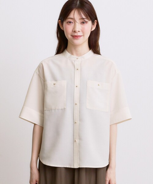 grove(グローブ)の「【洗濯機◎】ほんのり大人の透け感、シアーカバーブラウス(シャツ/ブラウス・レディース・ブラック/グリーン/ブラウン系その他/アイボリー・02/03/01/05/04)」の21枚目の写真