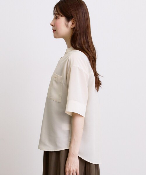 grove(グローブ)の「【洗濯機◎】ほんのり大人の透け感、シアーカバーブラウス(シャツ/ブラウス・レディース・ブラック/グリーン/ブラウン系その他/アイボリー・02/03/01/05/04)」の22枚目の写真
