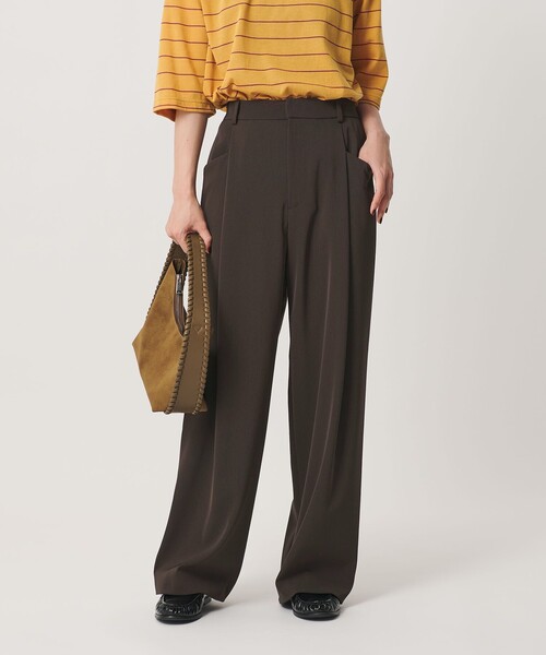 BEAUTY&YOUTH UNITED ARROWS（ビューティーアンドユースユナイテッドアローズ）の「ポリエステルブレンド バックゴム ワイドパンツ ウォッシャブル 吸水速乾 防シワ（スラックス・レディース・モカ/ダークブラウン/ダークグレー/ベージュ/ブラック・XS/M/S）」の4枚目の写真