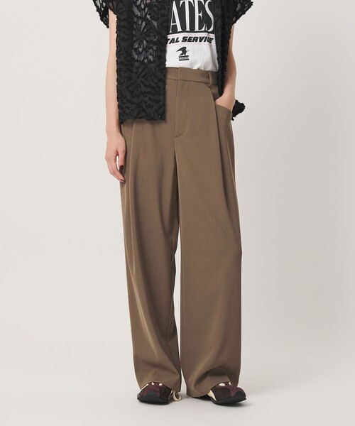 BEAUTY&YOUTH UNITED ARROWS（ビューティーアンドユースユナイテッドアローズ）の「ポリエステルブレンド バックゴム ワイドパンツ ウォッシャブル 吸水速乾 防シワ（スラックス・レディース・モカ/ダークブラウン/ダークグレー/ベージュ/ブラック・XS/M/S）」の5枚目の写真