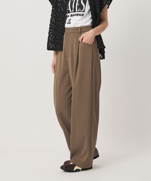 BEAUTY&YOUTH UNITED ARROWS（ビューティーアンドユースユナイテッドアローズ）の「ポリエステルブレンド バックゴム ワイドパンツ ウォッシャブル 吸水速乾 防シワ（スラックス・レディース・モカ/ダークブラウン/ダークグレー/ベージュ/ブラック・XS/M/S）」の6枚目の写真