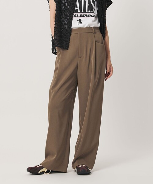 BEAUTY&YOUTH UNITED ARROWS（ビューティーアンドユースユナイテッドアローズ）の「ポリエステルブレンド バックゴム ワイドパンツ ウォッシャブル 吸水速乾 防シワ（スラックス・レディース・モカ/ダークブラウン/ダークグレー/ベージュ/ブラック・XS/M/S）」の7枚目の写真