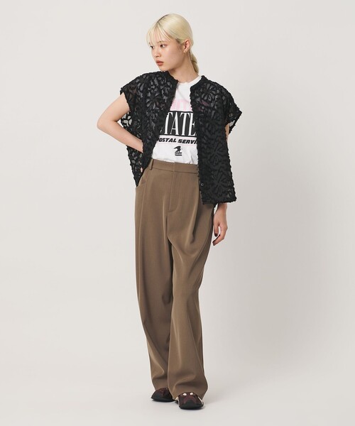 BEAUTY&YOUTH UNITED ARROWS（ビューティーアンドユースユナイテッドアローズ）の「ポリエステルブレンド バックゴム ワイドパンツ ウォッシャブル 吸水速乾 防シワ（スラックス・レディース・モカ/ダークブラウン/ダークグレー/ベージュ/ブラック・XS/M/S）」の8枚目の写真