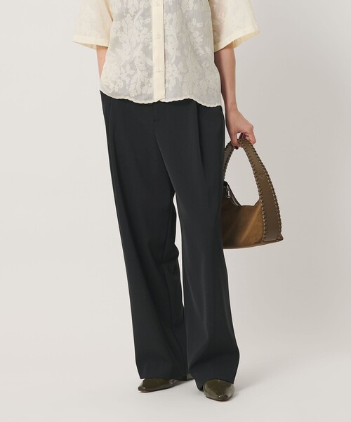 BEAUTY&YOUTH UNITED ARROWS（ビューティーアンドユースユナイテッドアローズ）の「ポリエステルブレンド バックゴム ワイドパンツ ウォッシャブル 吸水速乾 防シワ（スラックス・レディース・モカ/ダークブラウン/ダークグレー/ベージュ/ブラック・XS/M/S）」の10枚目の写真