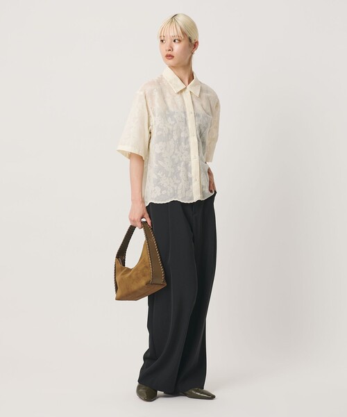 BEAUTY&YOUTH UNITED ARROWS（ビューティーアンドユースユナイテッドアローズ）の「ポリエステルブレンド バックゴム ワイドパンツ ウォッシャブル 吸水速乾 防シワ（スラックス・レディース・モカ/ダークブラウン/ダークグレー/ベージュ/ブラック・XS/M/S）」の11枚目の写真