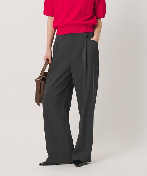 BEAUTY&YOUTH UNITED ARROWS（ビューティーアンドユースユナイテッドアローズ）の「ポリエステルブレンド バックゴム ワイドパンツ ウォッシャブル 吸水速乾 防シワ（スラックス・レディース・モカ/ダークブラウン/ダークグレー/ベージュ/ブラック・XS/M/S）」の12枚目の写真