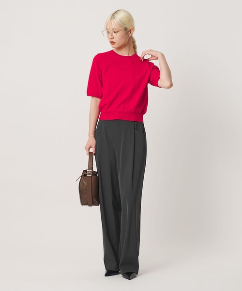 BEAUTY&YOUTH UNITED ARROWS（ビューティーアンドユースユナイテッドアローズ）の「ポリエステルブレンド バックゴム ワイドパンツ ウォッシャブル 吸水速乾 防シワ（スラックス・レディース・モカ/ダークブラウン/ダークグレー/ベージュ/ブラック・XS/M/S）」の14枚目の写真