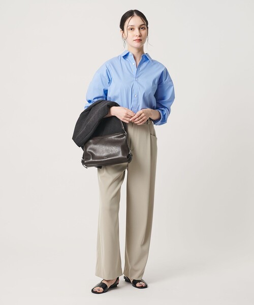 BEAUTY&YOUTH UNITED ARROWS（ビューティーアンドユースユナイテッドアローズ）の「ポリエステルブレンド バックゴム ワイドパンツ ウォッシャブル 吸水速乾 防シワ（スラックス・レディース・モカ/ダークブラウン/ダークグレー/ベージュ/ブラック・XS/M/S）」の16枚目の写真