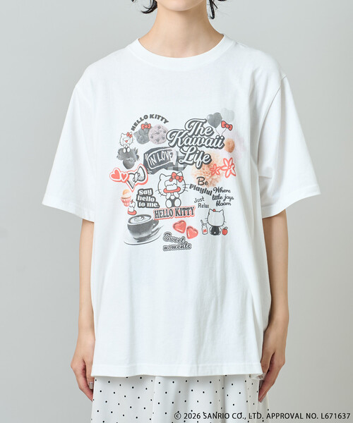 FREAK'S STORE(フリークスストア)の「SANRIO/サンリオ 'HELLO KITTY' コラージュ プリントTシャツ(Tシャツ/カットソー・レディース・チャコール/オフホワイト・フリ-)」の12枚目の写真
