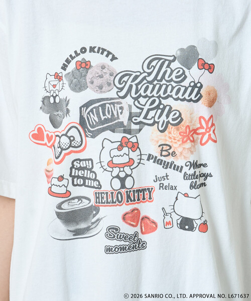 FREAK'S STORE(フリークスストア)の「SANRIO/サンリオ 'HELLO KITTY' コラージュ プリントTシャツ(Tシャツ/カットソー・レディース・チャコール/オフホワイト・フリ-)」の17枚目の写真