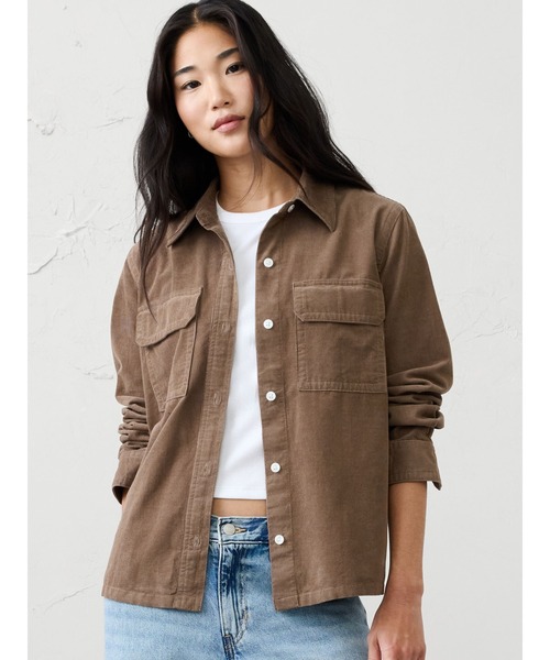 BANANA REPUBLIC FACTORY STORE(バナナリパブリック ファクトリーストア)の「BANANA REPUBLIC FACTORY STORE リラックスフィットコーデュロイシャツ(シャツ/ブラウス・レディース・アイボリー/ブラウン/ネイビー・L/M/S/XS)」の3枚目の写真